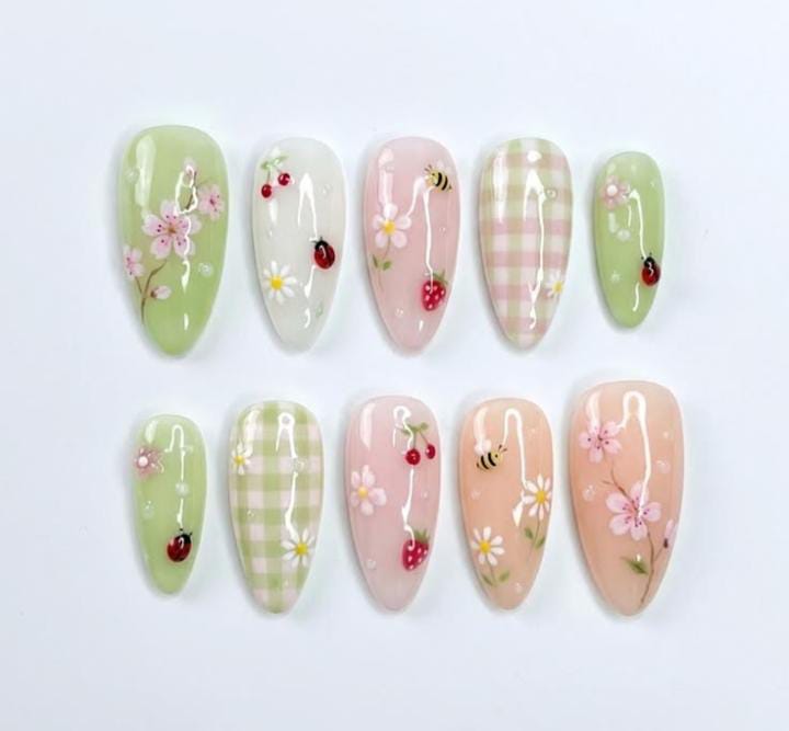 Spring Picnic Set (Spring Nails Inspo Only ,can be recreate