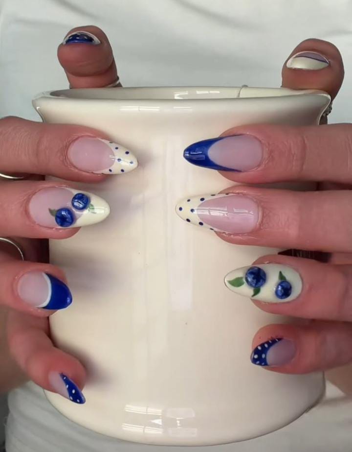 Blue berry set (Spring Nails Inspo Only ,can be recreated)
