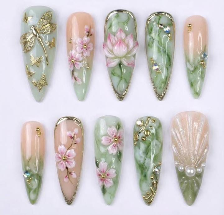 Fairy Garden Set (Spring Nails Inspo Only ,can be recreate