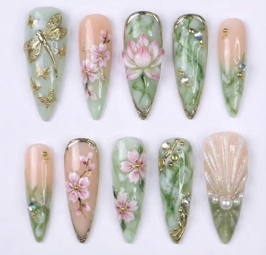 Fairy Garden Set (Spring Nails Inspo Only ,can be recreate