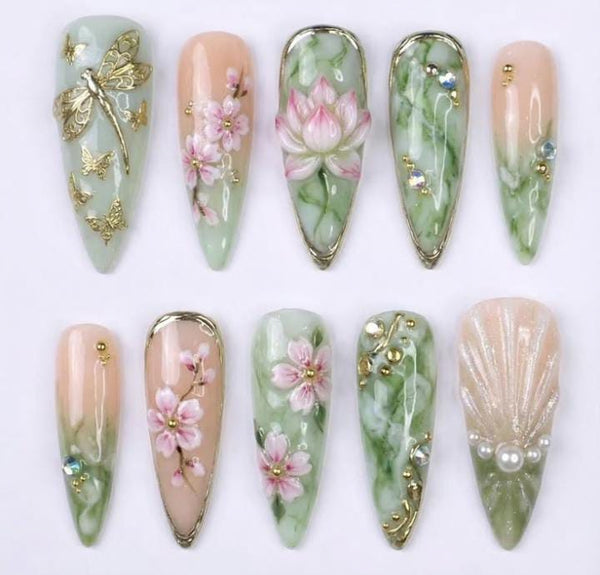 Fairy Garden Set (Spring Nails Inspo Only ,can be recreate